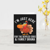Carte Funny Thanksgiving Deviled Eggs Family Drama - Uni (Fleur jaune)