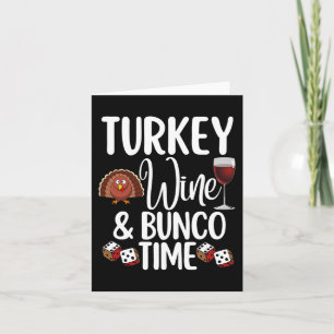 Carte Funny Thanksgiving Fall Humour Turquie Vin et Bunc