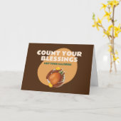 Carte Funny Thanksgiving Humour Comptez vos bénédictions (Fleur jaune)