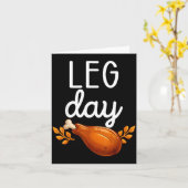 Carte Funny Thanksgiving Leg Day Family Matching Turkey (Fleur jaune)