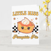Carte Funny Thanksgiving Little Miss Pumpkin Pie Toddler (Fleur jaune)