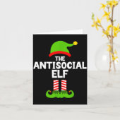 Carte Funny The Antisocial Elf Christmas Family Pajama A (Fleur jaune)