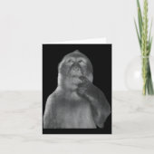 Carte Funny Thinking Monkey Meme Curious Ape Brainrot  (Devant)