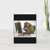 Carte Funny Thinking Monkey Meme Office Curious Ape Brai (Devant)