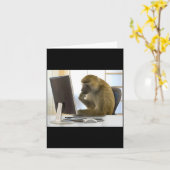 Carte Funny Thinking Monkey Meme Office Curious Ape Brai (Fleur jaune)