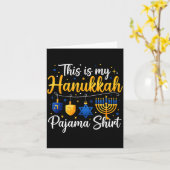 Carte Funny This Is My Hanukkah Pajamakah Pajama Chanuka (Fleur jaune)