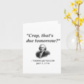 Carte Funny Thomas Jefferson Usa Histoire Enseignant Étu (Fleur jaune)