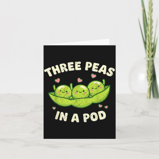 Carte Funny Three Peas In A D Cute Kawaii  (Devant)