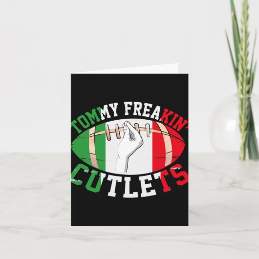 Carte Funny Tommy Freakin' Cutlets New Jersey Italy Flag (Devant)