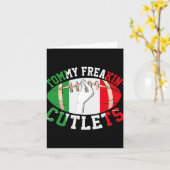 Carte Funny Tommy Freakin' Cutlets New Jersey Italy Flag (Fleur jaune)