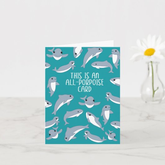 Carte Funny Tout-Porpoise (Tous usages) (Petite plante)