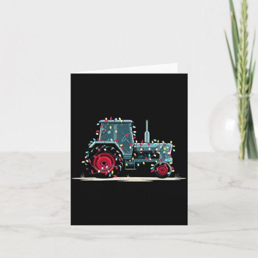 Carte Funny Tractor Christmas Graphics Lights Lover Farm (Devant)