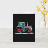 Carte Funny Tractor Christmas Graphics Lights Lover Farm (Fleur jaune)