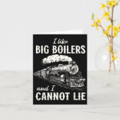 Carte Funny Train Big Boilers Steam Locomotive Freight (Fleur jaune)