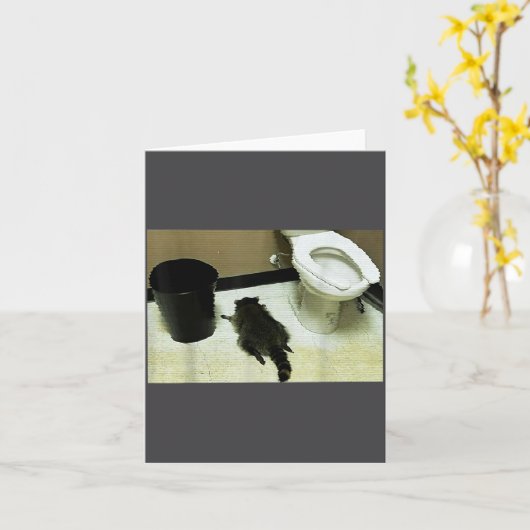 Carte Funny Trashed Panda Drunk Racoon  (Fleur jaune)