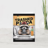 Carte Funny Trashed Panda Raccoon Gets Drunk  (Devant)