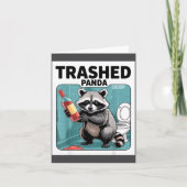 Carte Funny Trashed Panda Raccoon Gets Drunk  (Devant)