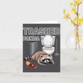 Carte Funny Trashed Panda Raccoon Gets Drunk  (Fleur jaune)