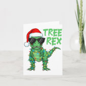Carte Funny Tree Rex Christmas Dinosaur Santa Hat Lights (Devant)