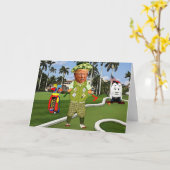 Carte Funny Trump Birthday Card - Golf (Fleur jaune)