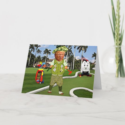 Carte Funny Trump Birthday Card - Golf (Devant)