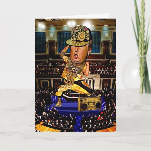 Carte Funny Trump Birthday Card - Hip hop (Devant)