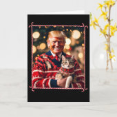 Carte Funny Trump Christmas Sweater For Cat Lovers  (Fleur jaune)