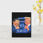 Carte Funny Trump Et Xi Laughing Shirt - C'est ce que Sh (Fleur jaune)