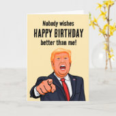 Carte Funny Trump Joyeux anniversaire (Fleur jaune)