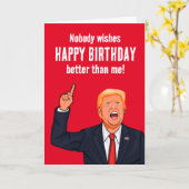 Carte Funny Trump Joyeux anniversaire (Fleur jaune)
