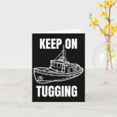 Carte Funny Tug Bateau Capitaine Graphic (Fleur jaune)