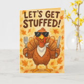 Carte Funny Turkey Day Card – Hilarious Thanksgiving Hum (Fleur jaune)