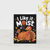 Carte Funny Turkey I Like It Moist Thanksgiving Men Wome (Fleur jaune)