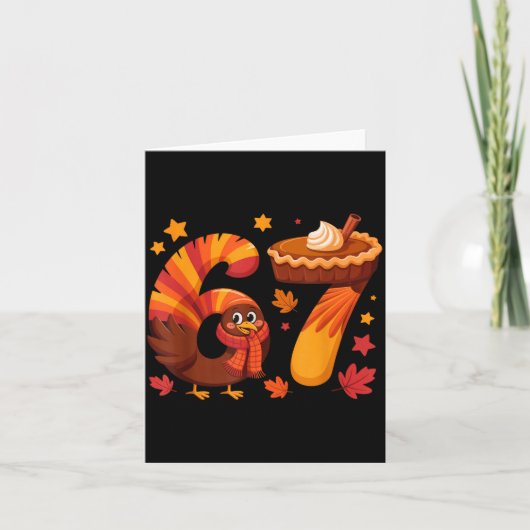 Carte Funny Turkey Thanksgiving 67 Meme Six Seven (Devant)