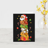 Carte Funny Turtle Santa Elf Snowman Christmas Womens Me (Fleur jaune)
