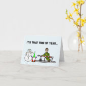 Carte Funny U.S. Border Patrol Snowman et Gnome Card (Fleur jaune)
