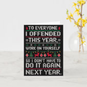 Carte Funny Ugly Sweater To Everyone I Offended This Yea (Fleur jaune)