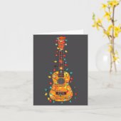 Carte Funny Ukulele Christmas Graphics Lights Lover Play (Fleur jaune)
