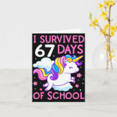 Carte Funny Unicorn I Survived 67 Days Of School Meme Fo (Fleur jaune)