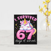 Carte Funny Unicorn I Survived 67 Days Of School Meme Fo (Fleur jaune)