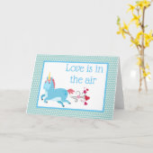 Carte Funny Unicorn Valentine's Day Card (Fleur jaune)
