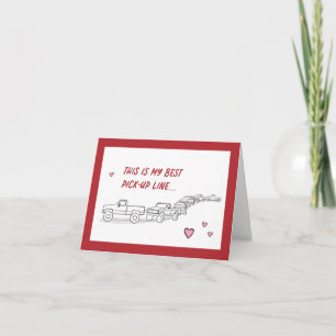 Carte Funny Valentine Card Pickup Line Truck Love small