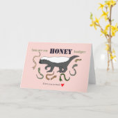 Carte Funny Valentine Honey Badger Badass Je t'aime (Fleur jaune)