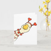 Carte Funny Valentine Silly Gooses Duck Heart Love Match (Fleur jaune)