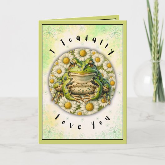 Carte Funny Valentines Day Aquarelle Frog & Nom personna (Devant)