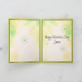 Carte Funny Valentines Day Aquarelle Frog & Nom personna (Intérieur)