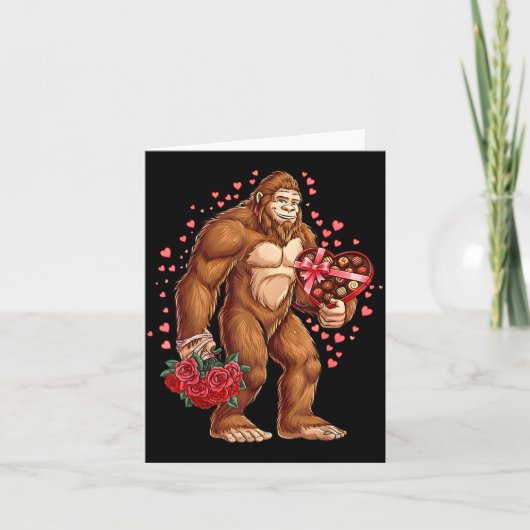 Carte Funny Valentines Day Bigfoot Heart Love Sasquatch (Devant)