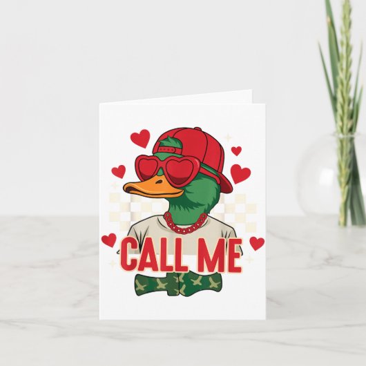 Carte Funny Valentine's Day Boy Duck Hunting Call Me Tod (Devant)