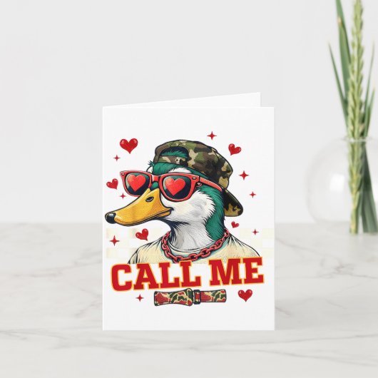 Carte Funny Valentine's Day Boy Duck Hunting Call Me Tod (Devant)