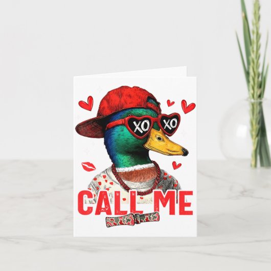 Carte Funny Valentines Day Call Me Duck Hunting Men Wome (Devant)